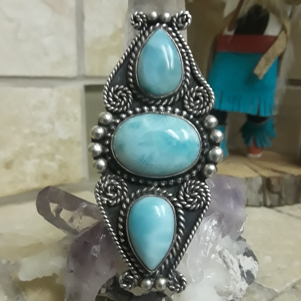 🚫SOLD🚫Vintage Sterling Navajo Larimar ring